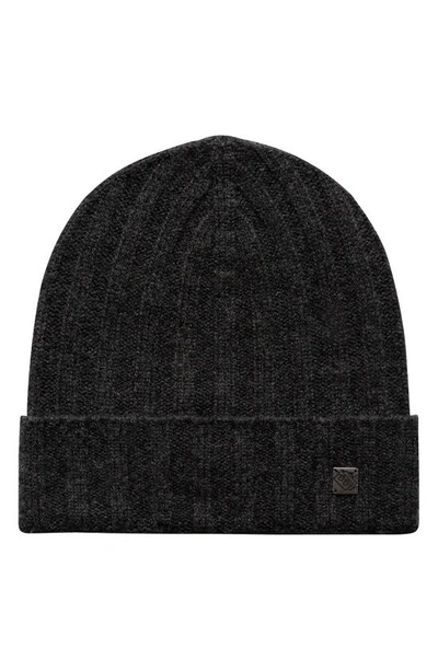 Eton Rib-knit Cashmere Beanie In Charcoal