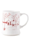 Juliska Country Estate Winter Frolic Ruby Mr. And Mrs. Claus Mug In Ruby