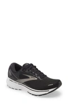 Brooks Ghost 14 Running Shoe In Black/ White/ Silver