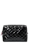 Mz Wallace Mica Quilted Nylon Cosmetics Case In Black Lacquer