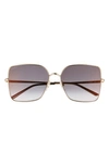Cartier 59mm Square Sunglasses In Smooth Gold