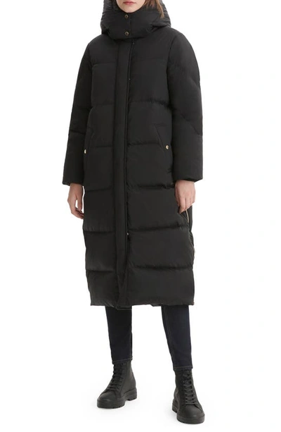 Woolrich Aurora Wind Resistant Water Repellent Down & Feather Long Parka In Black