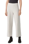 Eileen Fisher High Waist Cropped Straight Leg Pants In Chalk