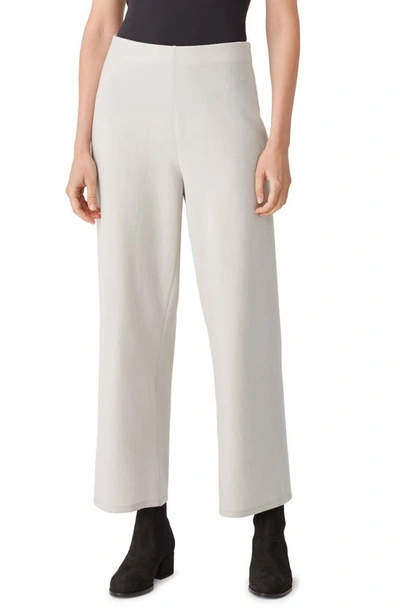 Eileen Fisher High Waist Cropped Straight Leg Pants In Chalk