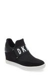 Dkny Cosmos Womens Mixed Media Slip On Fashion Sneakers In Black