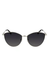 Longchamp Roseau 58mm Cat Eye Sunglasses In Gold / Blue