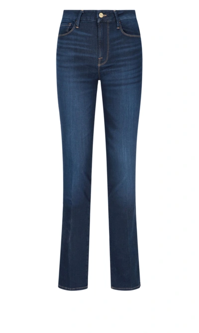 Frame Le Mini Slim-leg Bootcut Jeans In Blue
