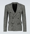Amiri Grey Tweed Double Breasted Jacket - Atterley In Black White