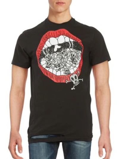 Dsquared2 Icon Mouth Printed Cotton Jersey, Black