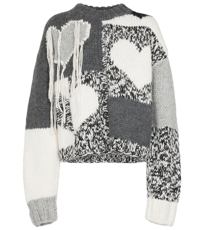 Joseph Intarsia Wool-blend Sweater In Grey Combo
