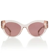 Versace Medusa Acetate Cat-eye Sunglasses In Transparent Pink