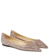 JIMMY CHOO LOVE GLITTER BALLET FLATS,P00622742