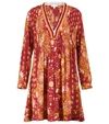 Poupette St Barth Ola Fringed Printed Minidress In Red Riviera