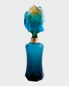 Daum Fleur De Paon Prestiege Perfume Bottle In Blue Green