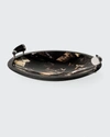 Ladorada Round Horn Veneer Platter With Horn Handles