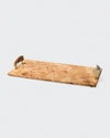 Ladorada Burl Veneer Large Serving Board With Horn Handles