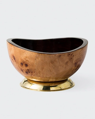 Ladorada Burl Veneer Accent Bowl With Brass Base