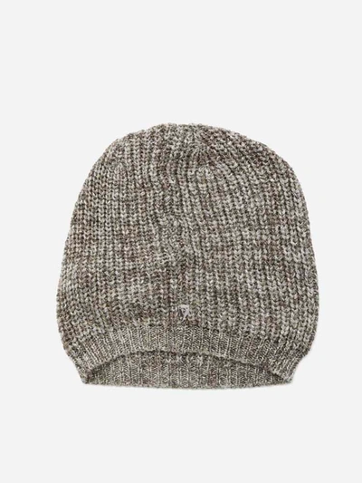 Dondup Beanie Hat With Lamé Inserts In Beige