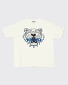 KENZO BOY'S TIGER EMBROIDERED T-SHIRT,PROD167770052
