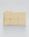 Bottega Veneta Intrecciato Leather Zip Card Holder In 9776 Porridge Gol
