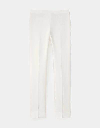 Lafayette 148 Finesse Crepe Bleecker Trouser In White