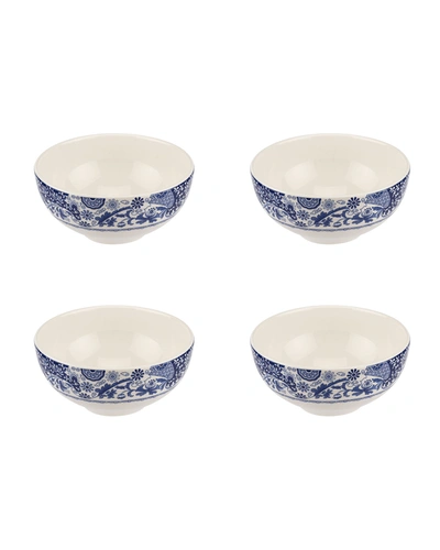 Spode Blue Italian Brocato 6.5 Bowl, Set Of 4