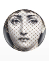 Fornasetti Tema E Variazioni N. 78 Gold Burlesque Wall Plate In Blackwhitegold