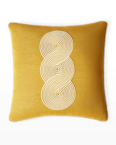 Jonathan Adler Pompidou Loops Pillow, Ochre In Mustard