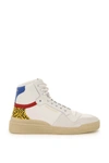 SAINT LAURENT SL24 CANVAS AND LEATHER HI-TOP SNEAKERS
