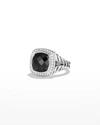 DAVID YURMAN ALBION RING WITH GEMSTONE AND DIAMONDS IN SILVER, 11MM,PROD196030050