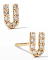 Tai White Sapphire Initial Stud Earring, Single In U