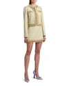 Versace Check-print Chain-applique Crop Jacket In Yellowmulticolor