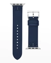 Tory Burch Mcgraw Leather Apple Watch Band In Black, 38-41mm