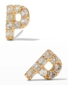 Tai White Sapphire Initial Stud Earring, Single In P