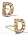 Tai White Sapphire Initial Stud Earring, Single In D