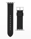 Tory Burch Mcgraw Leather Apple Watch Band In Black, 38-41mm
