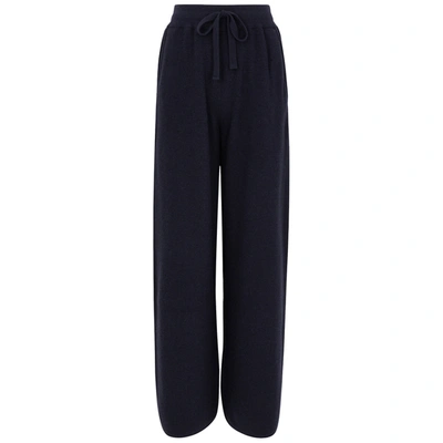 Nanushka Oni Navy Wide-leg Knitted Trousers