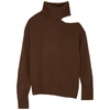 PAIGE RAUNDI BROWN CUT-OUT WOOL-BLEND JUMPER,4149313