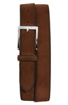 To Boot New York Aero Suede Belt In Aero Mid Brown