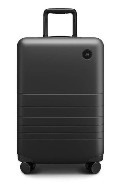 Monos 23-inch Carry-on Plus Spinner Luggage In Midnight Black