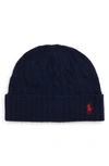 Zzdnu Polo Classic Cable Beanie Polo Ralph Lauren In Newport Navy