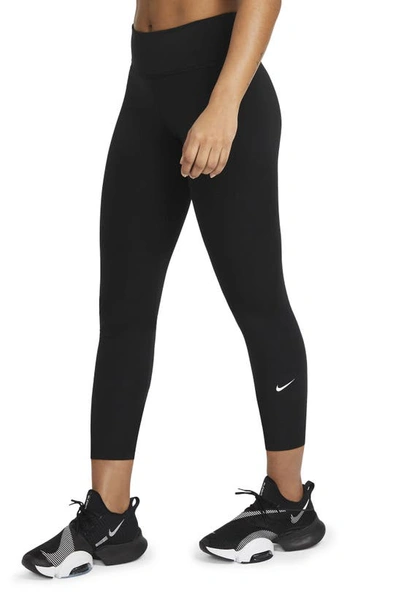 Nike One Capri Leggings In Black/ White