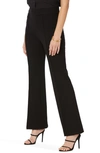 Nydj Solid Pull-on Flare-leg Seamed Pants In Black