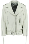 Honey Fucking Dijon Acne Studios Edition Green Leather Jacket In Grey