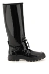 ROGER VIVIER ROGER VIVIER WALKY VIV LEATHER BOOTS WITH STRASS BUCKLE