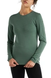 Icebreaker Oasis Long Sleeve Merino Wool Base Layer Tee In Sage