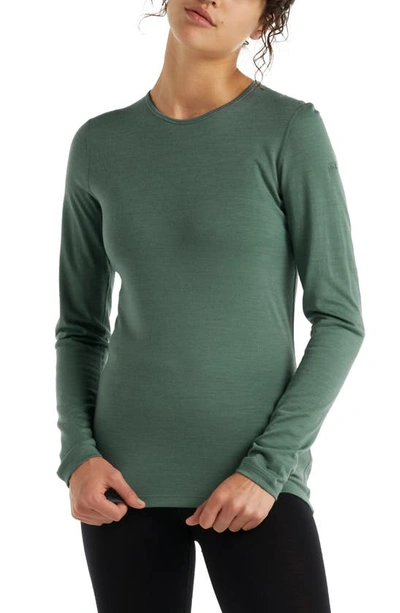 Icebreaker Oasis Long Sleeve Merino Wool Base Layer Tee In Sage