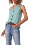 Vince Camuto Rumpled Satin Blouse In Teal Lake