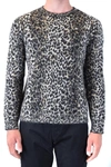 Saint Laurent Intarsia Leopard Knitted Jumper In Multicolor