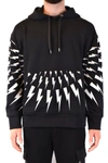 Neil Barrett Printed French Cotton-blend Terry Hoodie In Black